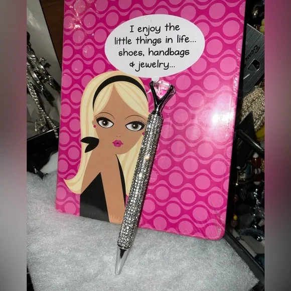 Elegant 6” Silver Crystal Pen NEW Large diamond crystal exquisite in gift-box - Picture 4 of 16